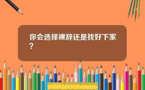 你会选择裸辞还是找好下家？