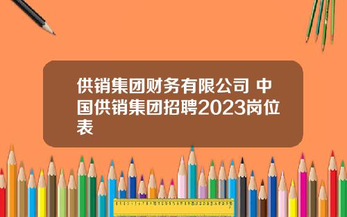 供销集团财务有限公司 中国供销集团招聘2023岗位表