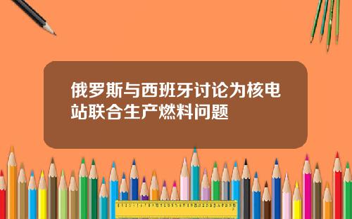 俄罗斯与西班牙讨论为核电站联合生产燃料问题