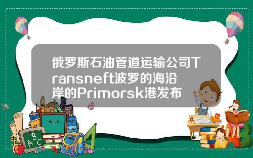 俄罗斯石油管道运输公司Transneft波罗的海沿岸的Primorsk港发布了风暴警报