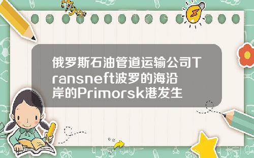 俄罗斯石油管道运输公司Transneft波罗的海沿岸的Primorsk港发生风暴