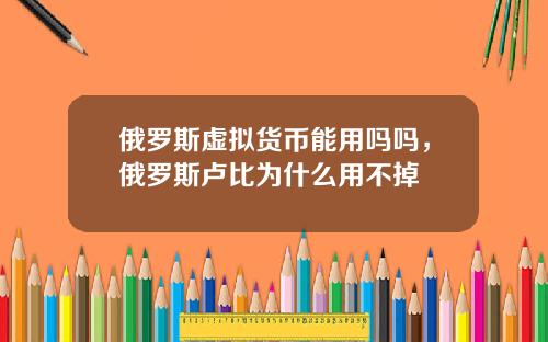 俄罗斯虚拟货币能用吗吗，俄罗斯卢比为什么用不掉