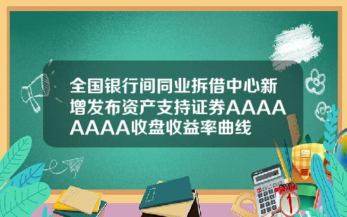 全国银行间同业拆借中心新增发布资产支持证券AAAAAAAA收盘收益率曲线