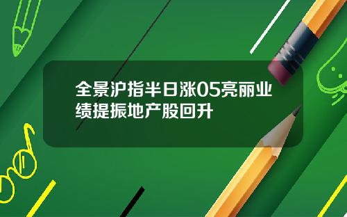 全景沪指半日涨05亮丽业绩提振地产股回升