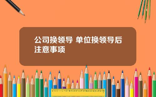 公司换领导 单位换领导后注意事项