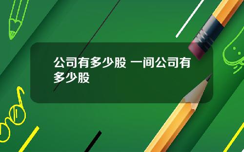 公司有多少股 一间公司有多少股