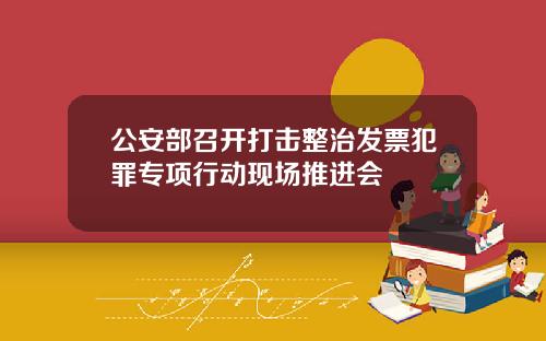 公安部召开打击整治发票犯罪专项行动现场推进会