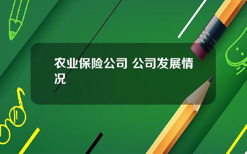 农业保险公司 公司发展情况