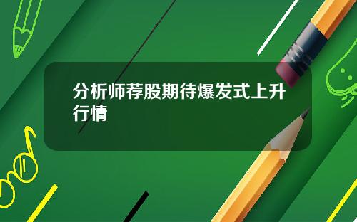 分析师荐股期待爆发式上升行情