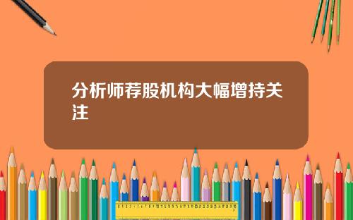 分析师荐股机构大幅增持关注