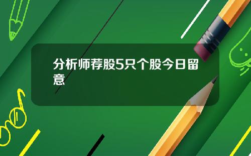 分析师荐股5只个股今日留意