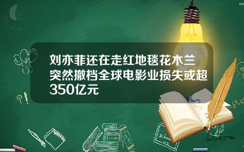 刘亦菲还在走红地毯花木兰突然撤档全球电影业损失或超350亿元