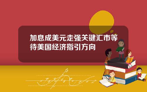 加息成美元走强关键汇市等待美国经济指引方向