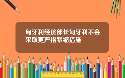 匈牙利经济部长匈牙利不会采取更严格紧缩措施