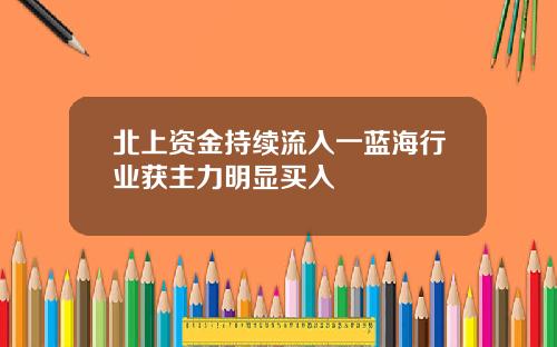 北上资金持续流入一蓝海行业获主力明显买入