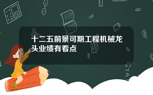 十二五前景可期工程机械龙头业绩有看点