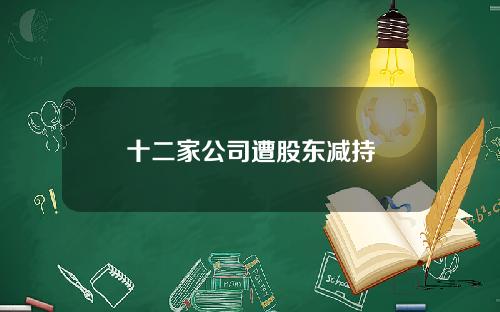 十二家公司遭股东减持