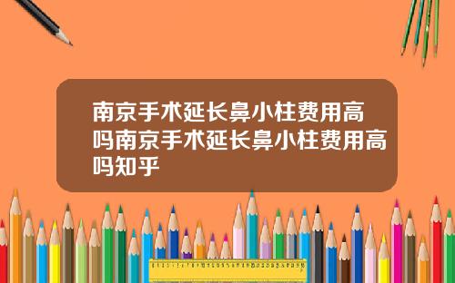 南京手术延长鼻小柱费用高吗南京手术延长鼻小柱费用高吗知乎