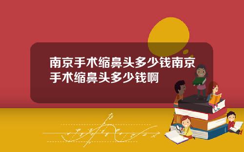 南京手术缩鼻头多少钱南京手术缩鼻头多少钱啊