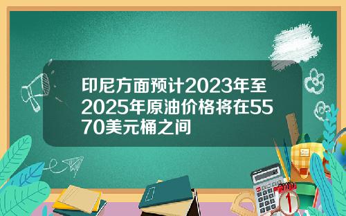 印尼方面预计2023年至2025年原油价格将在5570美元桶之间