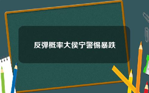 反弹概率大侯宁警惕暴跌