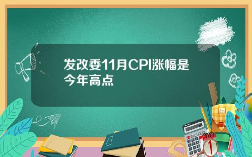 发改委11月CPI涨幅是今年高点