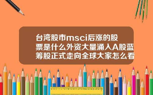 台湾股市msci后涨的股票是什么外资大量涌入A股蓝筹股正式走向全球大家怎么看