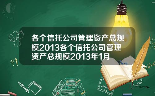 各个信托公司管理资产总规模2013各个信托公司管理资产总规模2013年1月
