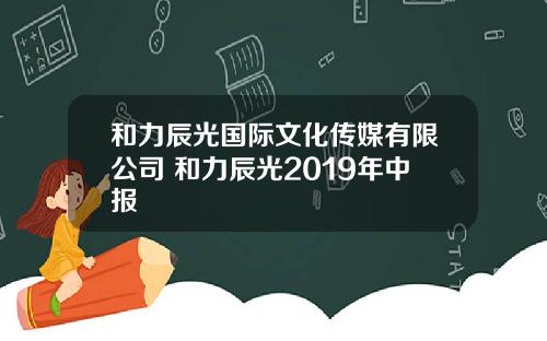和力辰光国际文化传媒有限公司 和力辰光2019年中报