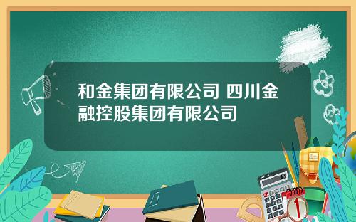 和金集团有限公司 四川金融控股集团有限公司
