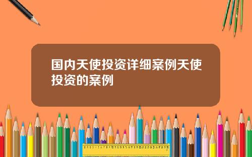 国内天使投资详细案例天使投资的案例