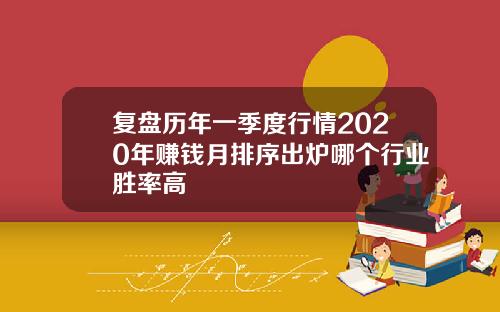 复盘历年一季度行情2020年赚钱月排序出炉哪个行业胜率高