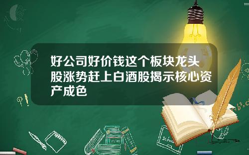 好公司好价钱这个板块龙头股涨势赶上白酒股揭示核心资产成色