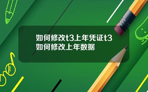 如何修改t3上年凭证t3如何修改上年数据