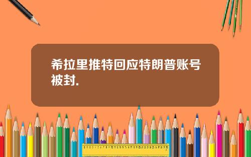 希拉里推特回应特朗普账号被封.