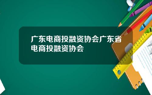 广东电商投融资协会广东省电商投融资协会