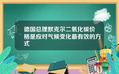 德国总理默克尔二氧化碳价格是应对气候变化最有效的方式
