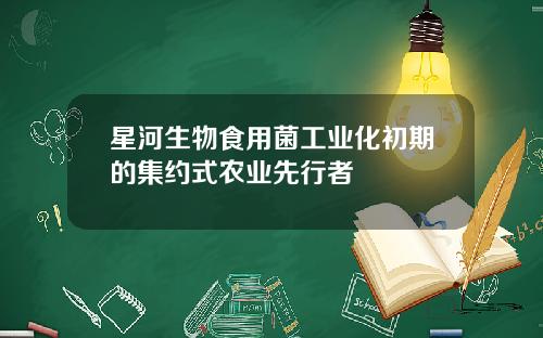 星河生物食用菌工业化初期的集约式农业先行者