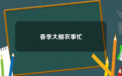 春季大棚农事忙