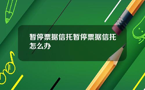 暂停票据信托暂停票据信托怎么办