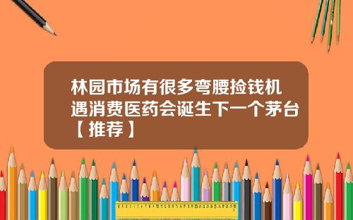 林园市场有很多弯腰捡钱机遇消费医药会诞生下一个茅台【推荐】