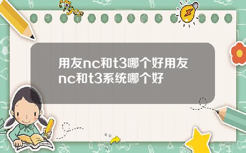 用友nc和t3哪个好用友nc和t3系统哪个好