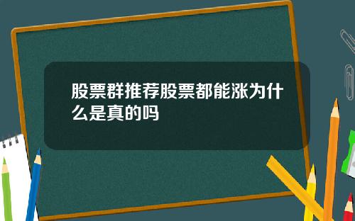 股票群推荐股票都能涨为什么是真的吗