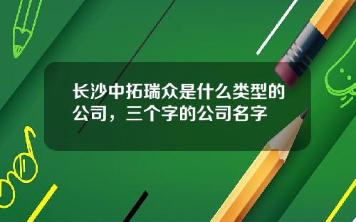 长沙中拓瑞众是什么类型的公司，三个字的公司名字