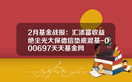 2月基金战报：汇添富收益绝尘光大保德信垫底混基-000697天天基金网