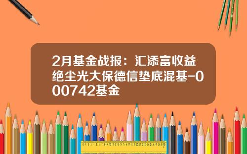 2月基金战报：汇添富收益绝尘光大保德信垫底混基-000742基金