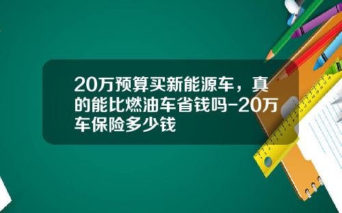 20万预算买新能源车，真的能比燃油车省钱吗-20万车保险多少钱