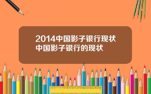 2014中国影子银行现状中国影子银行的现状