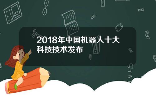 2018年中国机器人十大科技技术发布