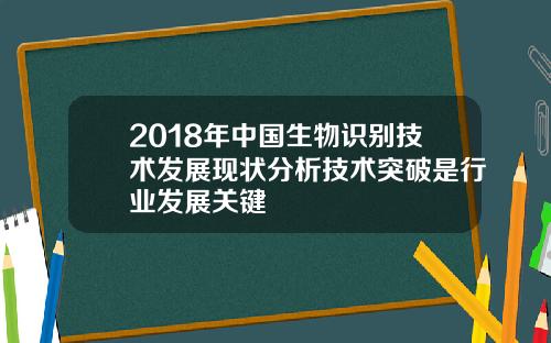 2018年中国生物识别技术发展现状分析技术突破是行业发展关键